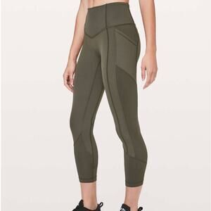 Lululemon All The Right Places Crop II *23" Dark Olive Women's Size 4